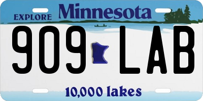 MN license plate 909LAB