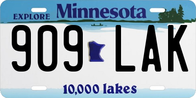 MN license plate 909LAK