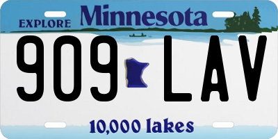 MN license plate 909LAV