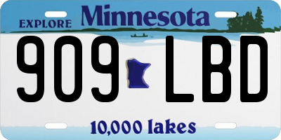 MN license plate 909LBD
