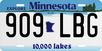 MN license plate 909LBG