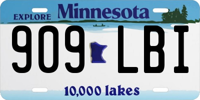 MN license plate 909LBI