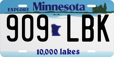 MN license plate 909LBK