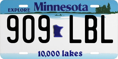 MN license plate 909LBL