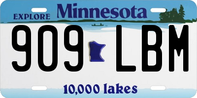 MN license plate 909LBM