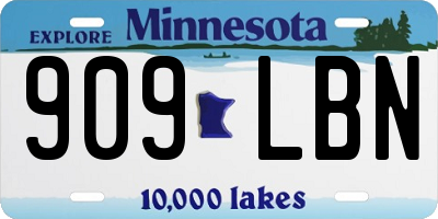 MN license plate 909LBN