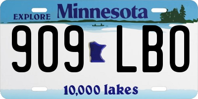 MN license plate 909LBO