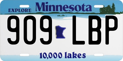 MN license plate 909LBP