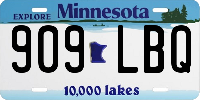 MN license plate 909LBQ