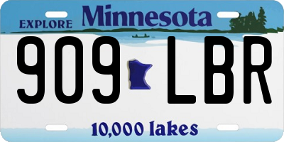 MN license plate 909LBR