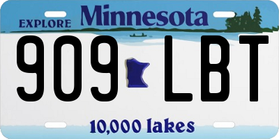 MN license plate 909LBT