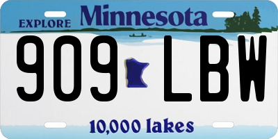 MN license plate 909LBW