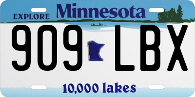 MN license plate 909LBX