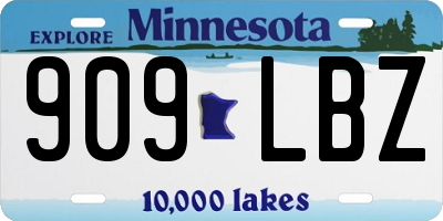 MN license plate 909LBZ