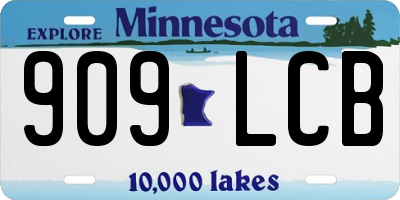MN license plate 909LCB