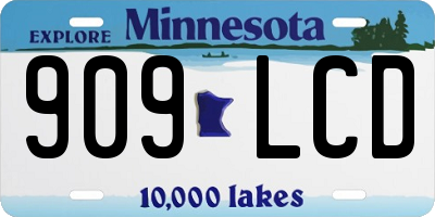 MN license plate 909LCD