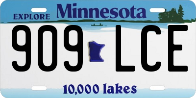 MN license plate 909LCE