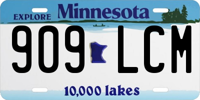 MN license plate 909LCM