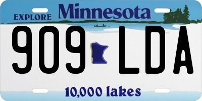 MN license plate 909LDA