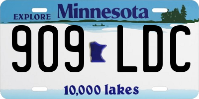 MN license plate 909LDC
