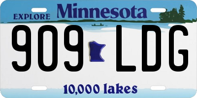 MN license plate 909LDG