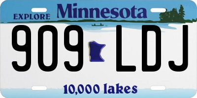 MN license plate 909LDJ