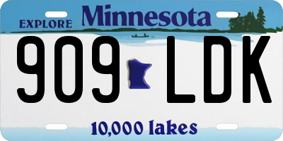 MN license plate 909LDK