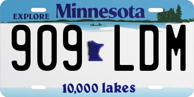 MN license plate 909LDM