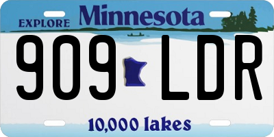 MN license plate 909LDR