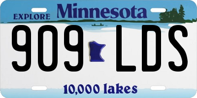 MN license plate 909LDS