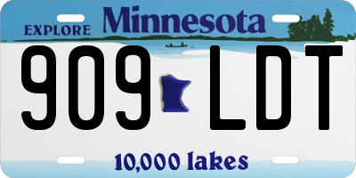 MN license plate 909LDT