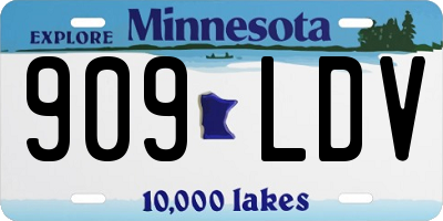 MN license plate 909LDV