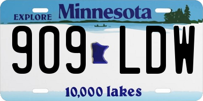 MN license plate 909LDW