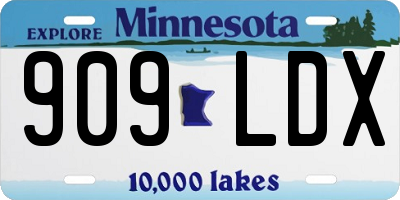 MN license plate 909LDX