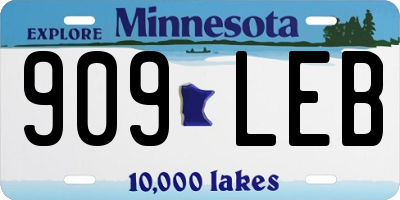 MN license plate 909LEB