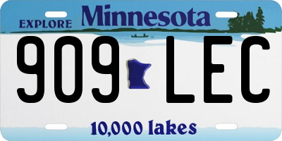 MN license plate 909LEC