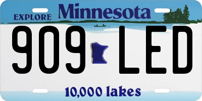 MN license plate 909LED