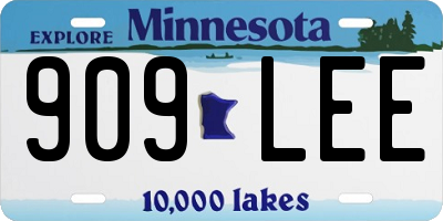 MN license plate 909LEE