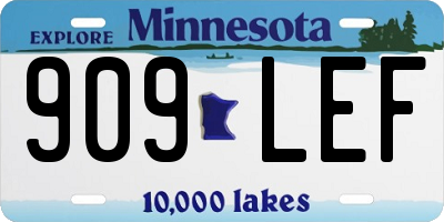 MN license plate 909LEF