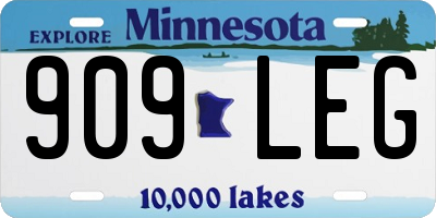 MN license plate 909LEG