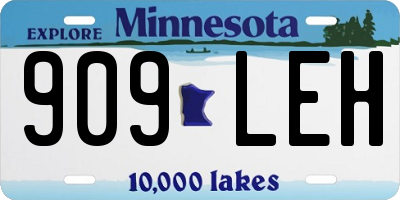 MN license plate 909LEH