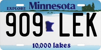 MN license plate 909LEK