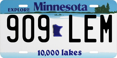 MN license plate 909LEM