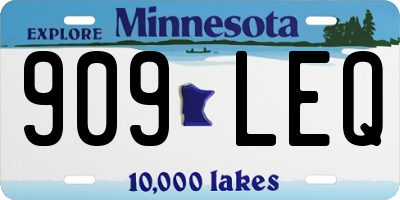 MN license plate 909LEQ