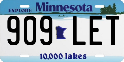 MN license plate 909LET