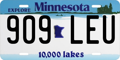 MN license plate 909LEU