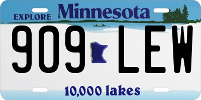 MN license plate 909LEW