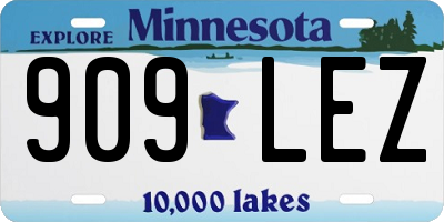 MN license plate 909LEZ