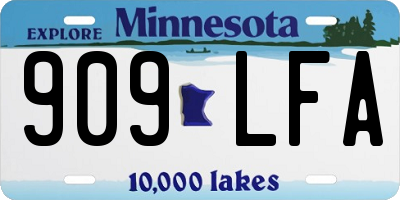 MN license plate 909LFA