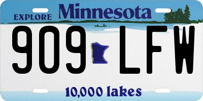 MN license plate 909LFW